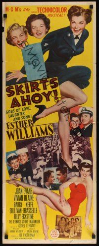 9t381 SKIRTS AHOY insert '52 great full-length art of sexy sailor Esther Williams in uniform!