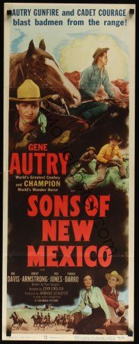 9t388 SONS OF NEW MEXICO insert '49 Gene Autry with gun, guitar, girl & his horse Champion!