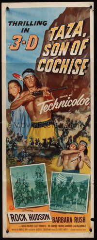 9t406 TAZA SON OF COCHISE insert '54 3-D, art of Native American Indian Rock Hudson with rifle!