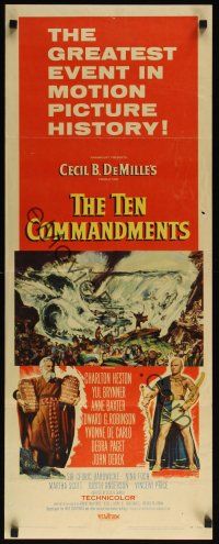 9t408 TEN COMMANDMENTS insert '56 directed by Cecil B. DeMille, Charlton Heston, Yul Brynner
