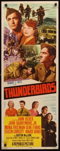 9t411 THUNDERBIRDS insert '52 John Derek, John Barrymore, World War II National Guard!