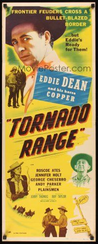 9t415 TORNADO RANGE insert '48 singing cowboy Eddie Dean fights frontier feuders!