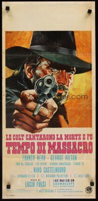 9t462 BRUTE & THE BEAST Italian locandina '66 Fulci, art of Franco Nero pointing gun by Symeoni!