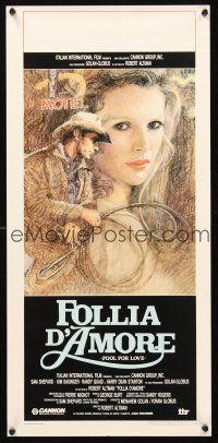 9t480 FOOL FOR LOVE Italian locandina '86 Robert Altman, Iaia art of Sam Shepard & Kim Basinger!
