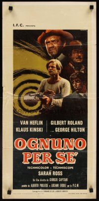 9t529 RUTHLESS FOUR Italian locandina '69 Ognuno Per Se, Van Heflin, Gilbert Roland, Klaus Kinski!
