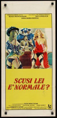 9t533 SCUSI, LEI E NORMALE? Italian locandina 79 Umberto Lenzi, art of sexy women in lingerie!
