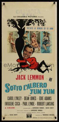 9t552 UNDER THE YUM-YUM TREE Italian locandina '64 Jack Lemmon romances Carol Lynley & sexy girls!