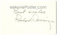 9w254 RICHARD DENNING signed 3x5 card '80s you can frame it with a photograph!