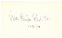 9w257 VERA RALSTON signed 3x5 card '84 can be framed with a photograph!