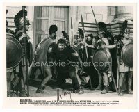 9w096 ANTHONY QUINN signed 8x10 still '62 being restrained by guards from Barabbas!