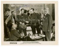 9w111 CLAYTON MOORE signed 8x10.25 still '49 with Rocky Lane & others from Frontier Investigator!