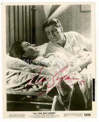 9w137 JEAN SIMMONS signed 8x10 still '63 looking miserable with Robert Preston in All the Way Home!