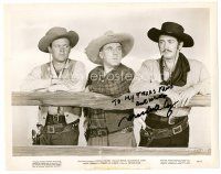 9w161 MACDONALD CAREY signed 8x10.25 still '49 with William Holden & Bendix from Streets of Laredo!
