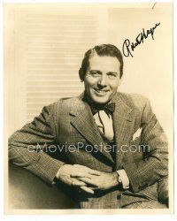 9w184 ROBERT SHAYNE signed deluxe 8x10 still '40s smiling portrait wearing suit & bowtie!