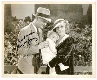 9w185 ROBERT YOUNG signed 8x10 still '35 smiling at Madge Evans & her baby from Calm Yourself!