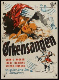 9x524 DESERT SONG Danish '48 Oscar Hammerstein II, Munch art of Dennis Morgan & Irene Manning!