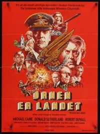 9x531 EAGLE HAS LANDED Danish '77 cool art of Michael Caine & Donald Sutherland in World War II!
