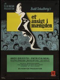 9x536 FACE IN THE CROWD Danish '58 Stilling art of Andy Griffith, directed by Elia Kazan!