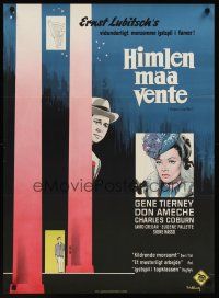 9x547 HEAVEN CAN WAIT Danish R61 Stilling art of Gene Tierney & Ameche, directed by Ernst Lubitsch