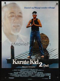 9x561 KARATE KID PART II Danish '86 image of Pat Morita as Mr. Miyagi, Ralph Macchio!