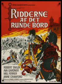 9x563 KNIGHTS OF THE ROUND TABLE Danish '54 Robert Taylor as Lancelot, K. Wenzel artwork!