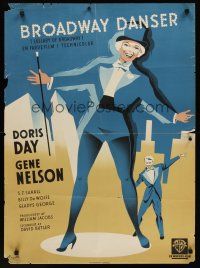 9x570 LULLABY OF BROADWAY Danish '51 different art of Doris Day & Gene Nelson!