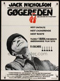 9x588 ONE FLEW OVER THE CUCKOO'S NEST Danish '76 great c/u of Jack Nicholson, Milos Forman classic!