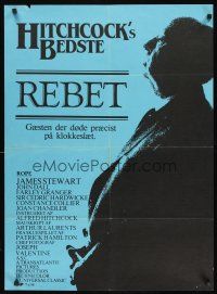 9x606 ROPE Danish R83 James Stewart, great profile image of director Alfred Hitchcock!