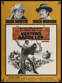 9x614 SHOWDOWN Danish '73 Rock Hudson, Dean Martin, Susan Clark, western!