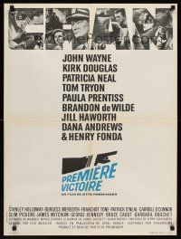 9x652 IN HARM'S WAY French 23x32 '65 John Wayne, Kirk Douglas, Otto Preminger, Saul Bass title art!