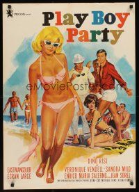 9x680 WEEKEND WIVES French 23x32 '66 Veronique Vendell, sexy Mascii art of Italian beach party!