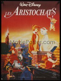 9x690 ARISTOCATS French 15x21 R94 Walt Disney feline jazz musical cartoon, great colorful image!