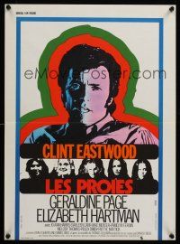 9x695 BEGUILED French 15x21 '71 Siegel, psychedelic art of Clint Eastwood & Geraldine Page!
