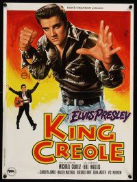 9x746 KING CREOLE French 15x21 R80s great Jean Mascii art of tough Elvis Presley!