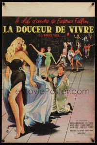 9x748 LA DOLCE VITA French 15x21 '60 Federico Fellini, Marcello Mastroianni, sexy Anita Ekberg!