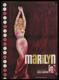9x753 MARILYN French 15x21 R82 sexy full-length art of Monroe + Rock Hudson too by Grinsson!