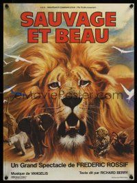 9x772 SAUVAGE ET BEAU French 15x21 '84 Rossif & Cuttoli documentary, Mascii art of lion!