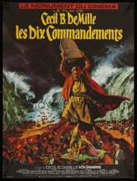9x778 TEN COMMANDMENTS French 15x21 R70s Cecil B. DeMille directed, Charlton Heston, Yul Brynner!