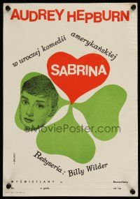9x003 SABRINA Polish 19x27 '67 Audrey Hepburn, Humphrey Bogart, William Holden, Billy Wilder