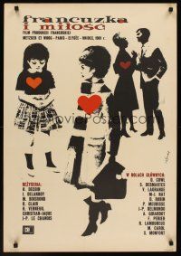 9x089 LOVE & THE FRENCHWOMAN Polish 23x33 '60 like Kinsey Report, romantic Hibner art!