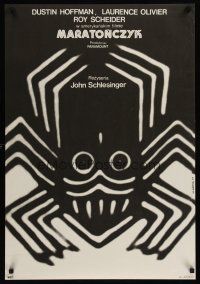9x095 MARATHON MAN Polish 23x33 '77 Dustin Hoffman, Gorka art of spider for Schlesinger's classic!