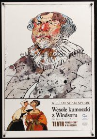 9x024 MERRY WIVES OF WINDSOR commercial stage play Polish 27x38 '00 Marszalek art, Shakespeare!