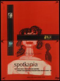 9x002 ENCOUNTERS 2pc Polish 33x46 '57 Stanislaw Lenartowicz's Spotkania, Swierzy film strip art!