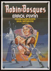 9x151 ADVENTURES OF ROBIN HOOD Spanish R80s Errol Flynn as Robin Hood, Olivia De Havilland!