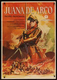 9x178 JOAN OF ARC Spanish R70 classic art of Ingrid Bergman in full armor on horse with sword!