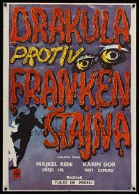 9x426 ASSIGNMENT TERROR Yugoslavian '69 Dracula & Frankenstein, bloody title art!