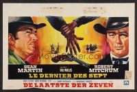 9y589 5 CARD STUD Belgian '68 different art of cowboys Dean Martin & Robert Mitchum!