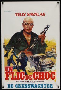 9y608 BORDER Belgian '79 cool artwork of Telly Savalas with shotgun!