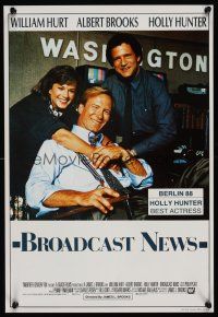 9y611 BROADCAST NEWS Belgian '87 news team William Hurt, Holly Hunter & Albert Brooks!