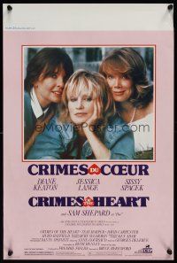 9y620 CRIMES OF THE HEART Belgian '86 great c/u of Diane Keaton, Sissy Spacek & Jessica Lange!
